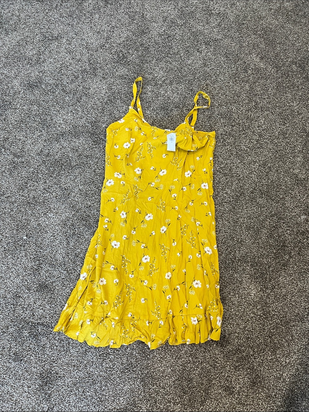 Old Navy Yellow Floral Mini Dress with Bow Detail